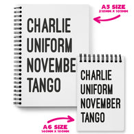 Charlie Uniform November Tango Notebook